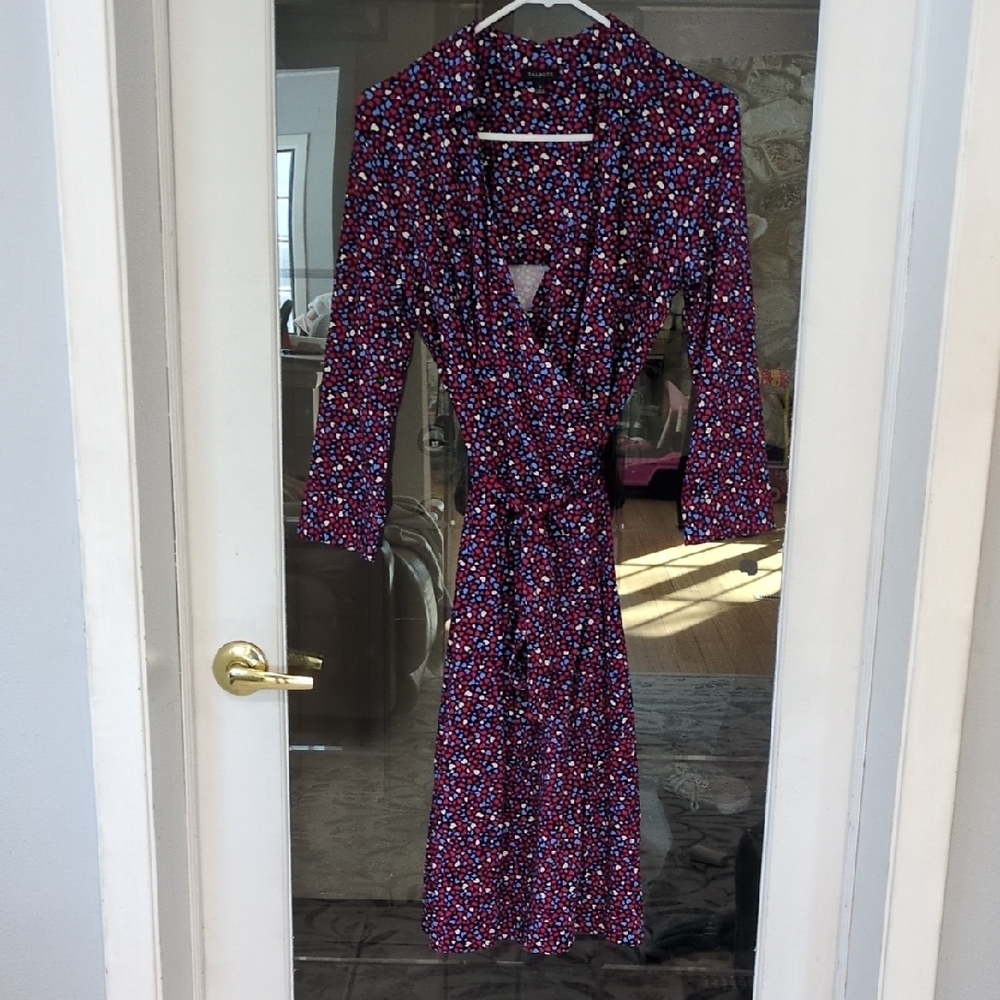 Talbots Heart Patterned Dress - Red and Blue